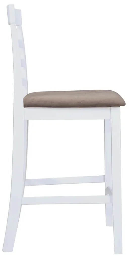 vidaXL Καρέκλες Μπαρ 2 τεμ. Λευκές Υφασμάτινες