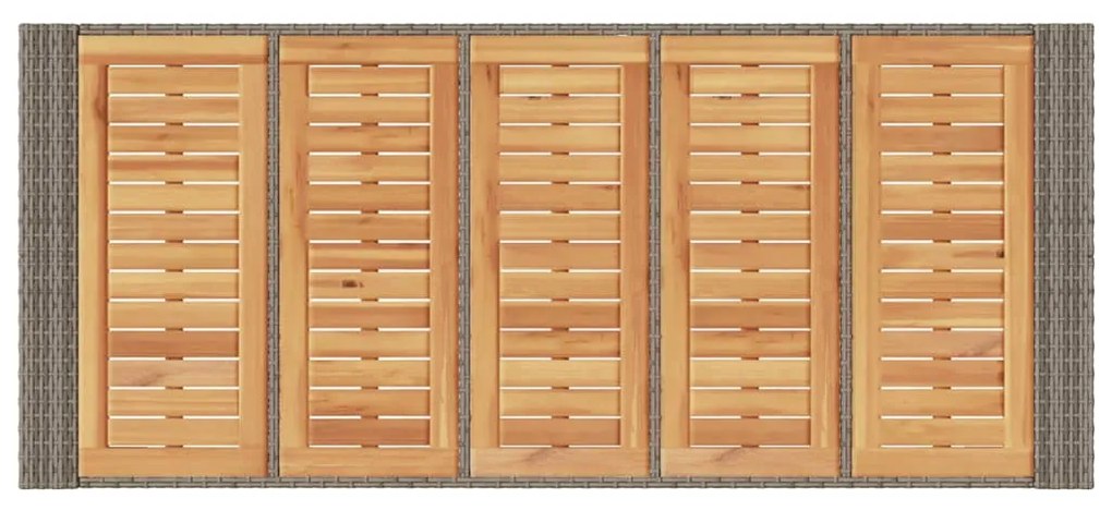 Τραπέζι Μπαρ Κήπου Επιφ. Ακακίας Γκρι 185x80x110εκ. Συνθ. Ρατάν 368701