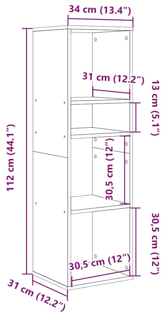 ΒΙΒΛΙΟΘΗΚΗ ΚΑΠΝΙΣΤΗ ΔΡΥΣ 34X31X112 ΕΚ. ΑΠΟ ΕΠΕΞΕΡΓΑΣΜΕΝΟ ΞΥΛΟ 860287