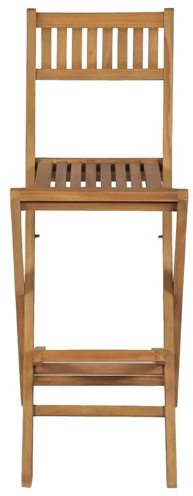 vidaXL Καρέκλες Μπαρ Εξωτερ. Χώρου Πτυσσόμενες 2 τεμ. Μασίφ Ξύλο Teak