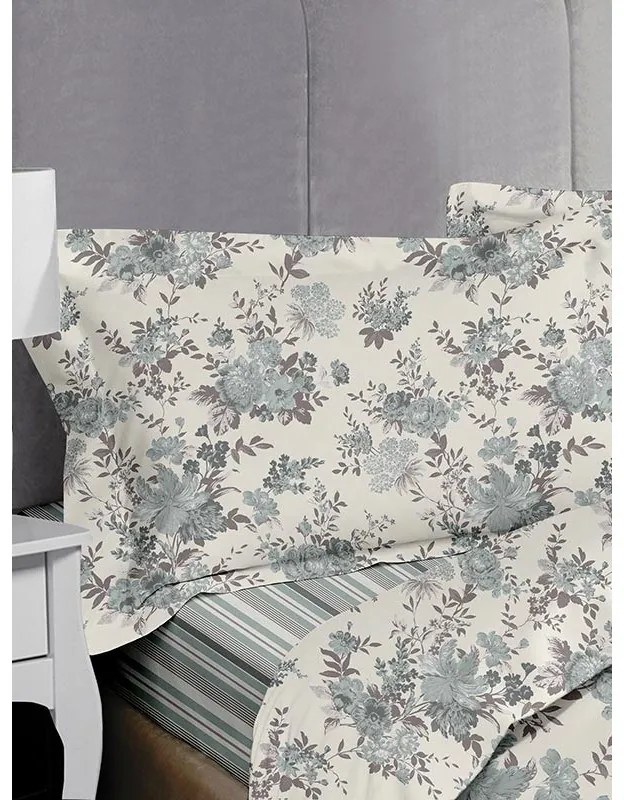 Σετ Σεντόνια Satin εμπριμέ Clarissa Grey King Size (270x280)