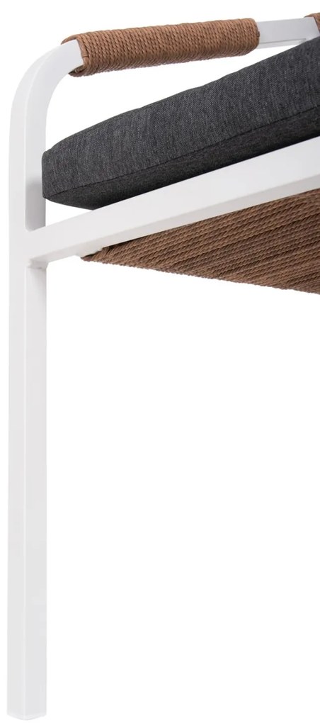 Καρέκλα - Πολυθρόνα MAERLY C6051.01 Αλουμινίου Λευκή με P.E. Rattan Καφέ και Ανθρακί μαξιλάρια 55,5x62,5x76,5-85 εκ. 55.5x62.5x85 εκ.