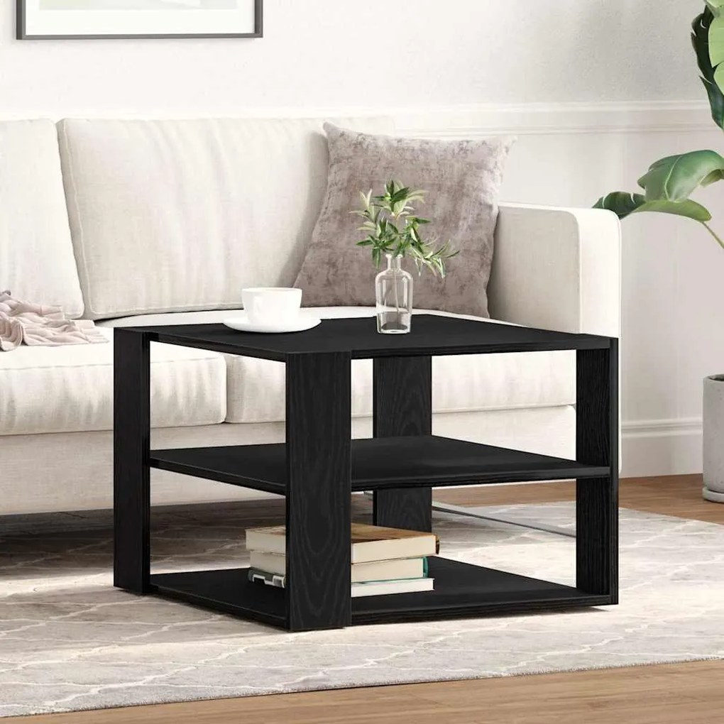 vidaXL Τραπεζάκι Σαλονιού Μαύρη δρυς 59,5 x 59,5 x 40 εκ