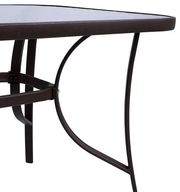 Τραπέζι BRUNO Μεταλλικό Καφέ με Γυάλινη Επιφάνεια 140x80x72Υ εκ. 140x80x72 εκ.