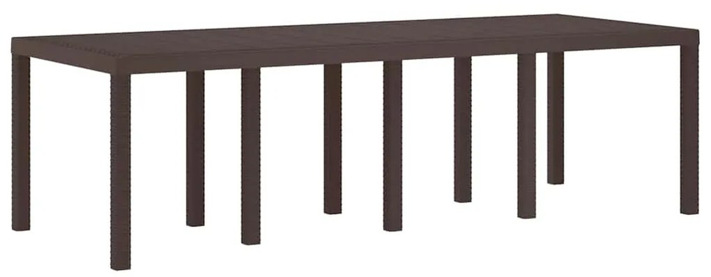 vidaXL Καφέ Τραπέζι Κήπου 250 x 100 x 73 εκ, Πολυ Ρατάν
