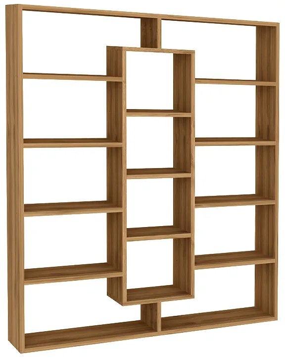 Βιβλιοθήκη Ample Megapap χρώμα καρυδί 125x22x135,7εκ.