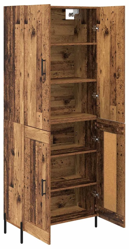 vidaXL Highboard Παλιό Ξύλο 69,5 x 34 x 180 εκ. Επεξεργασμένο ξύλο