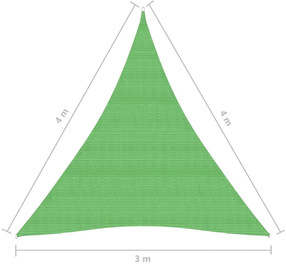 vidaXL Πανί Σκίασης Ανοιχτό Πράσινο 3 x 4 x 4 μ. από HDPE 160 γρ./μ²