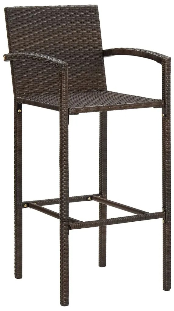 vidaXL Σετ Μπαρ Κήπου 7 Τεμ. Καφέ Μασίφ Ξύλο Ακακίας και Συνθ. Ρατάν