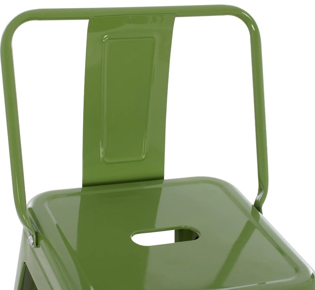 Σκαμπό μπάρ με πλάτη Melita-Pro Μεταλλικό Light Olive Green 42x42x100Υ εκ. 42x42x100 εκ.