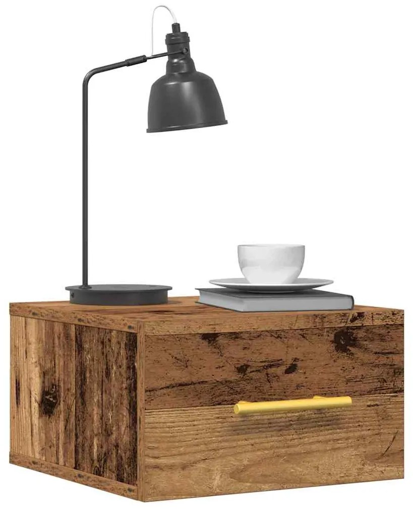 vidaXL Κομοδίνο 2 pcs Παλαιό ξύλο 35 x 35 x 20 εκ Επεξεργασμένο ξύλο