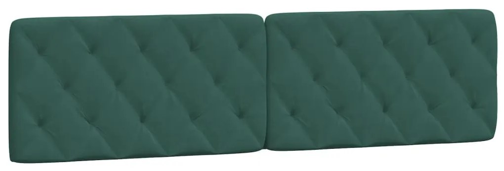 vidaXL Κρεβάτι με Στρώμα Σκούρο Πράσινο 200x200εκ. Βελούδινο