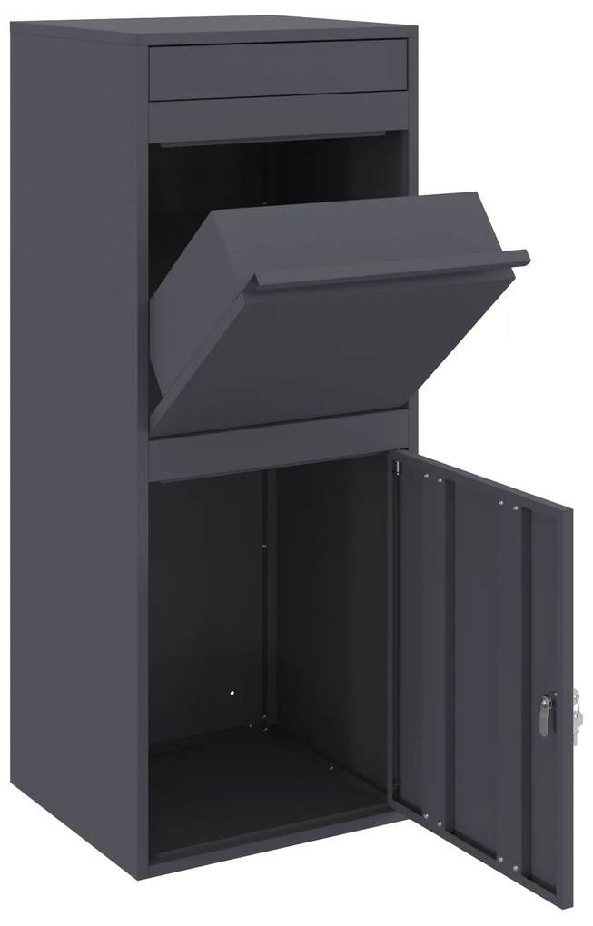 vidaXL Θυρίδα Πακέτων Ανθρακί 41 x 38 x 103 εκ Ατσάλι