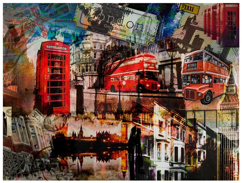 Φωτοταπετσαρία - London collage 350x270