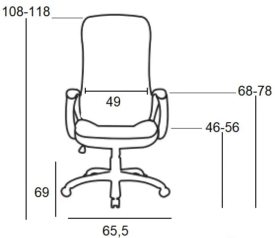 A9110 ΜΑΥΡO PU ΠΟΛΥΘΡΟΝΑ ΓΡΑΦΕΙΟΥ 65.5X69X46-108/56-118εκ.