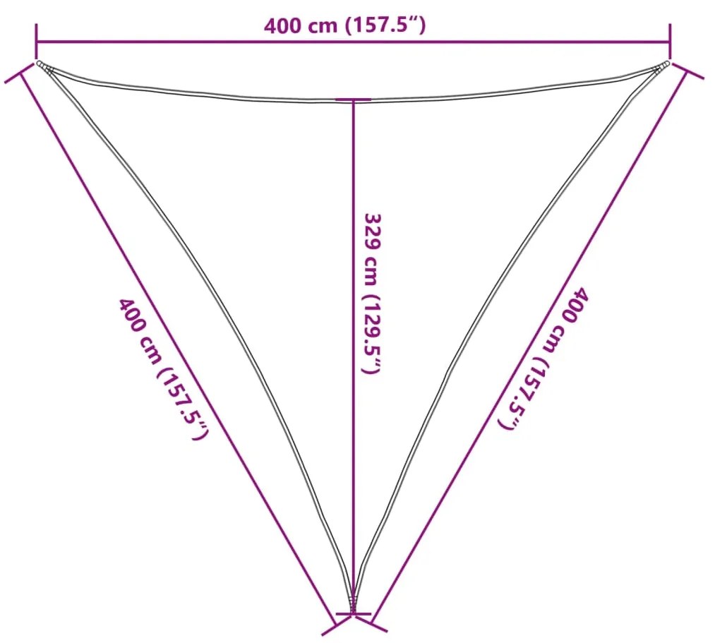 Πανί Σκίασης Καφέ 4 x 4 x 4 μ. από HDPE 160 γρ./μ² - Καφέ