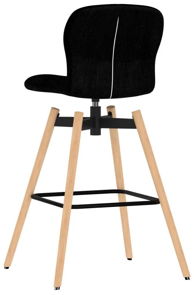 Καρέκλες Μπαρ Περιστρεφόμενες 2 τεμ. Μαύρες Υφασμάτινες - Μαύρο