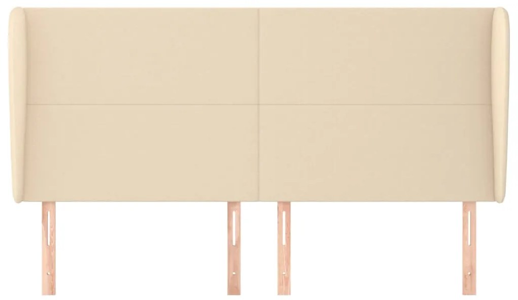 vidaXL Κεφαλάρι με Πτερύγια Κρεμ 203x23x118/128 εκ. Υφασμάτινο