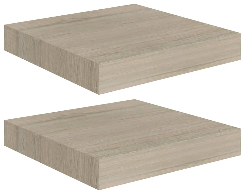 vidaXL Ράφια Τοίχου 2 τεμ. Χρώμα Δρυός 23x23,5x3,8 εκ. MDF