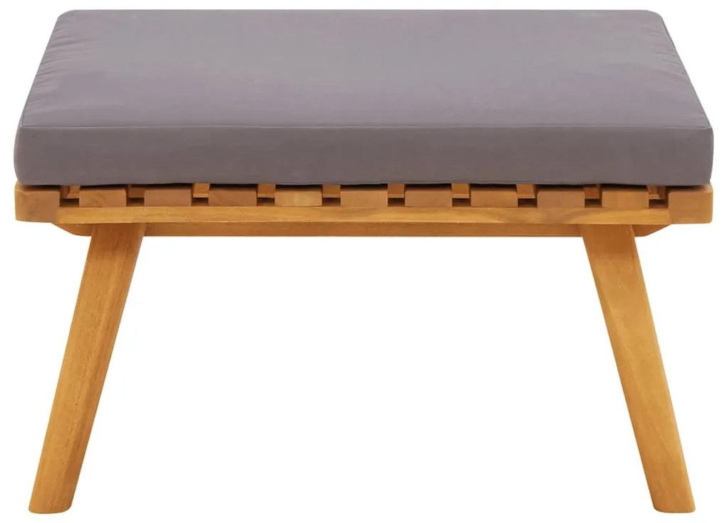 vidaXL Υποπόδιο Κήπου 60x60x29 εκ. από Μασίφ Ξύλο Ακακίας με Μαξιλάρι