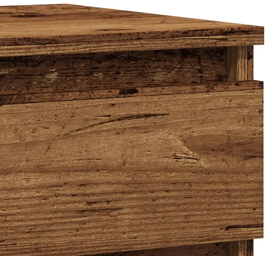 Κομοδίνα 2 τεμάχια Παλιό ξύλο 40x35x50 cm Κατασκευασμένο ξύλο - Καφέ