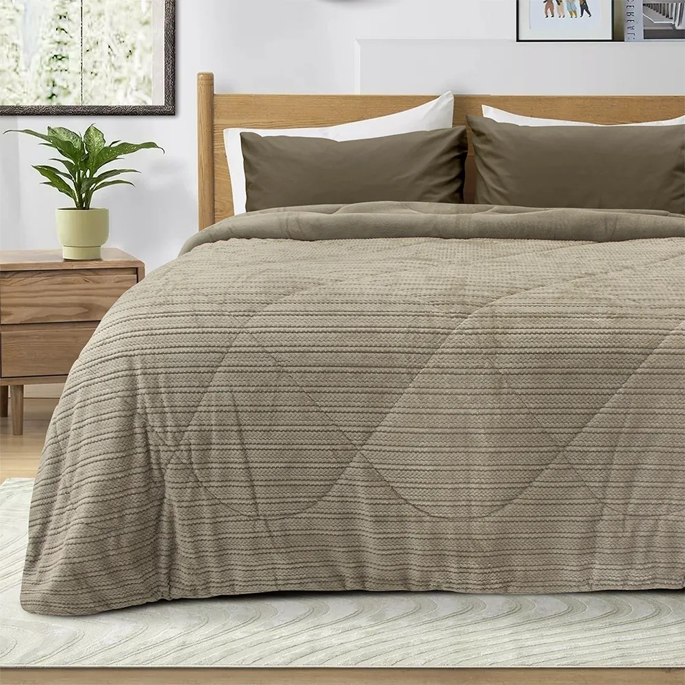 LINO ΚΟΥΒΕΡΤΟΠΑΠΛΩΜΑ STACY TAUPE 160X220