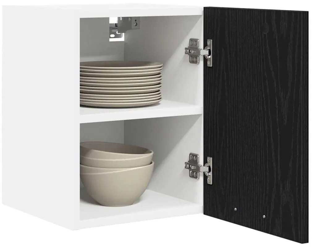 vidaXL Κρεμαστό ντουλάπι 2 pcs Μαύρος Δρυς και Λευκό 30 x 31 x 40 εκ.