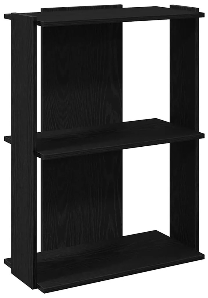 vidaXL Βιβλιοθήκη 3 Επιπέδων Μαύρη 60x30x80 εκ. από Επεξεργ. Ξύλο