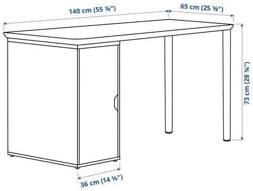 ANFALLARE/ALEX γραφείο, 140x65 cm 595.216.68