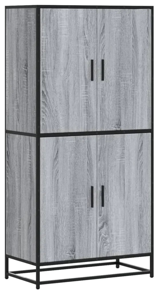 vidaXL Highboard Γκρι Sonoma 68x35x139 cm Ξύλινο μηχανουργικό ξύλο