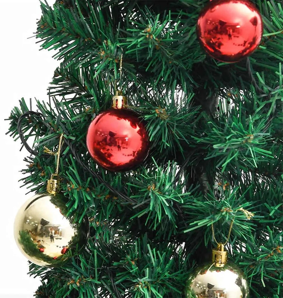 vidaXL Χριστουγεννιάτικος Κάκτος Περιστρ. LED Πράσινο 180εκ PVC Βάση