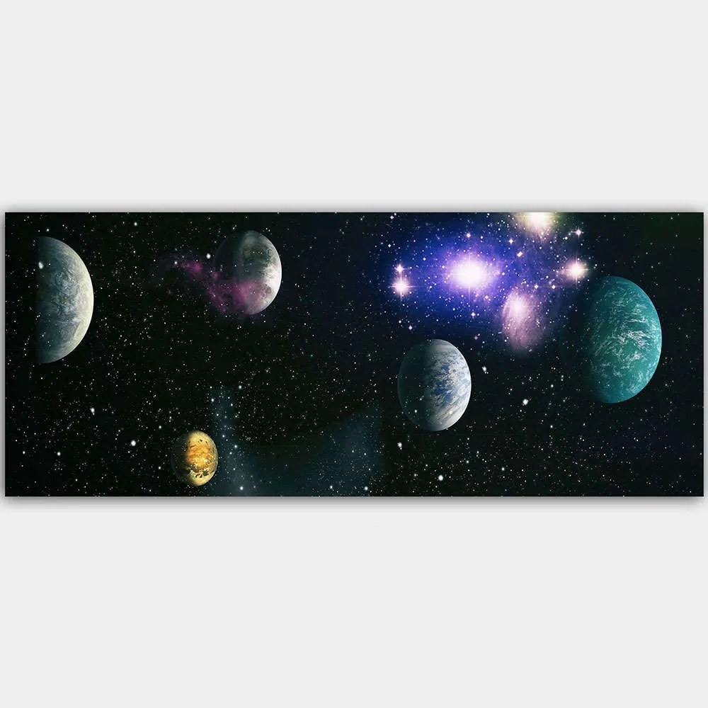 Πίνακας Καμβάς 483TNS1135 80x30cm Multi Wallity Οριζόντιοι Ξύλο, Καμβάς