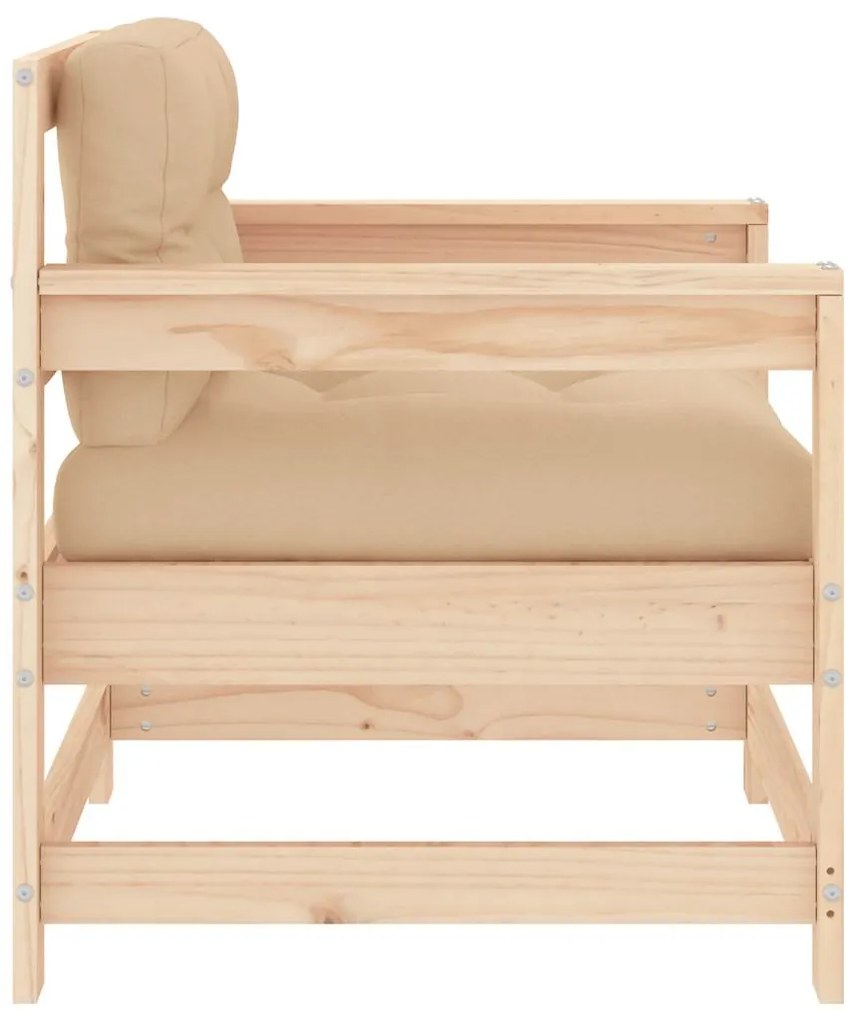 vidaXL Καρέκλες Κήπου με Μαξιλάρια 2 τεμ. από Μασίφ Ξύλο Πεύκου