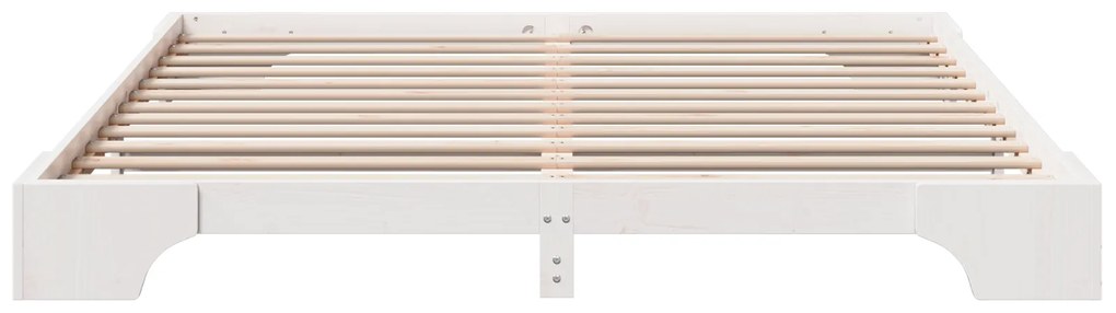 vidaXL Κρεβάτι Λευκό 200x200 εκ. από Μασίφ Ξύλο Πεύκου