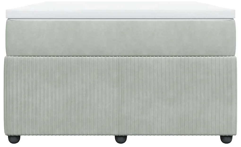 vidaXL Κρεβάτι Boxspring με Στρώμα Ανοιχτό Γκρι 120x200 εκ. Βελούδινο