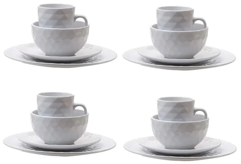Artekko Dinnerware Λευκό Κεραμικό Σερβίτσιο Φαγητού (27x27x2)cm 16pcs Artekko 2137-CREA-DS