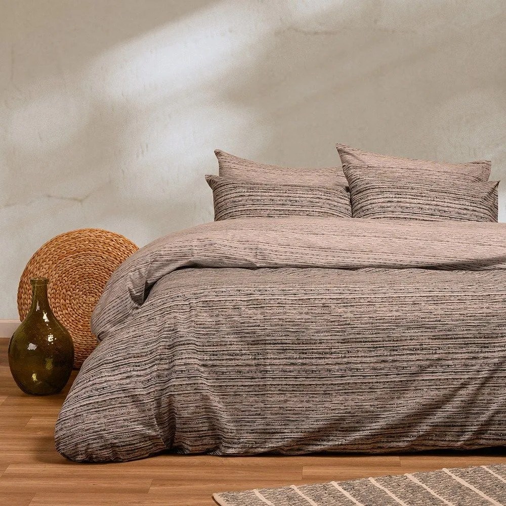 Σεντόνια Cassio Με Λάστιχο (Σετ 4τμχ) Grey Melinen King Size 180x232cm Cotton-Polyester