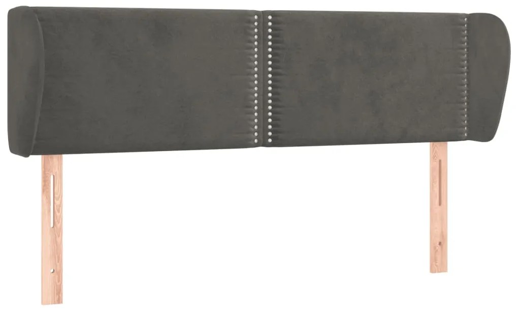 vidaXL Κεφαλάρι με Πτερύγια Σκούρο Γκρι 147x23x78/88 εκ. Βελούδινο