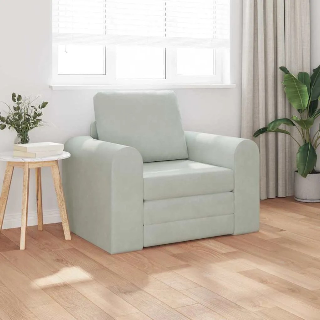 vidaXL Κρεβάτι καναπές Ανοιχτό γκρι 98 x 71 x 83 εκ. Βελούδο