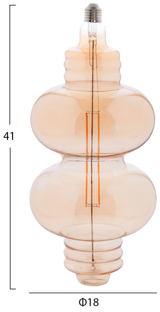 ΛΑΜΠΤΗΡΑΣ LED FILAMENT 8W E27 3000K GOLD COLOR DIMMABLE HM4053.02