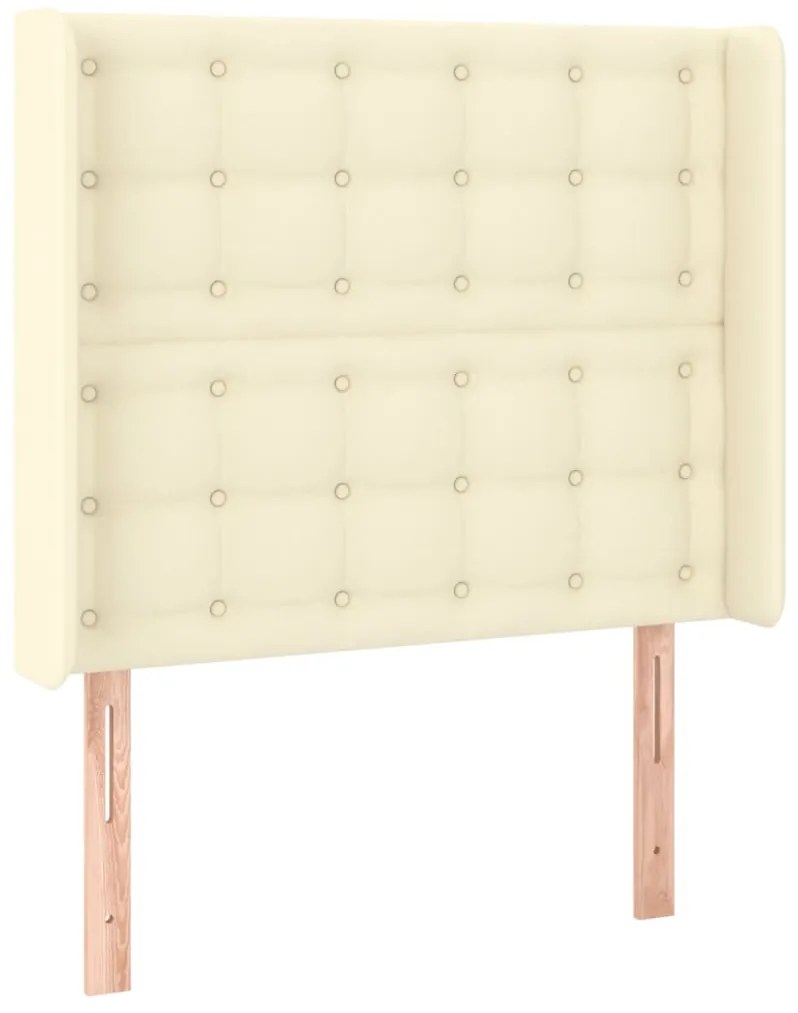 vidaXL Κεφαλάρι με Πτερύγια Κρεμ 103x16x118/128 εκ. Συνθετικό Δέρμα