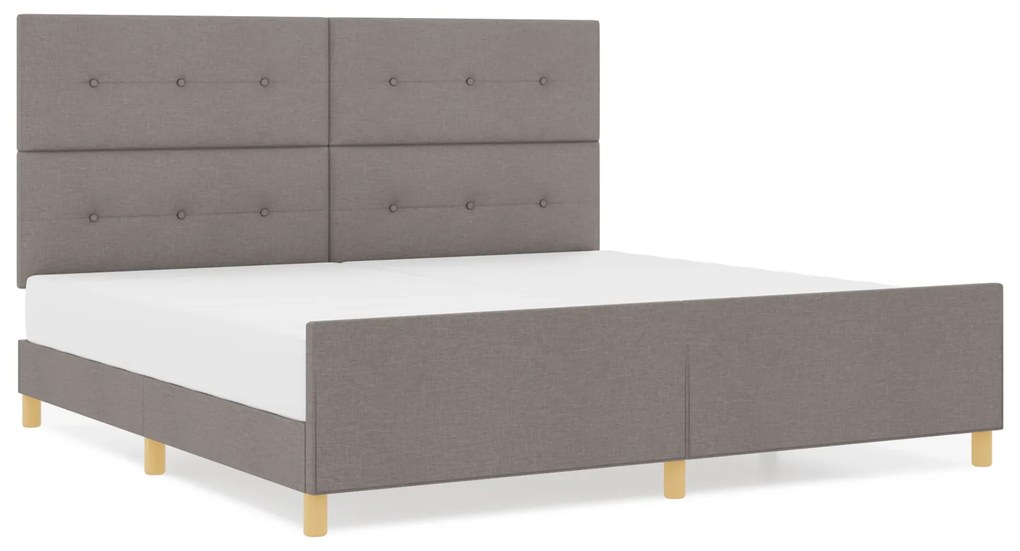 vidaXL Σκελετός Κρεβατιού με κεφαλάρι Taupe 200 x 200 cm ύφασμα