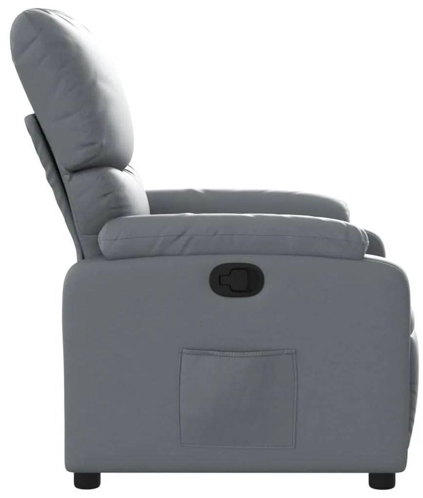 vidaXL Πολυθρόνα Ανακλινόμενη Γκρι από Συνθετικό Δέρμα
