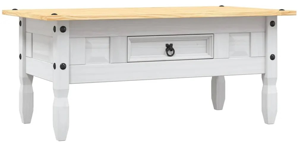 vidaXL Τραπέζι Σαλονιού Μεξικ. Στιλ Corona Λευκό 100x55x44 εκ. Πεύκο