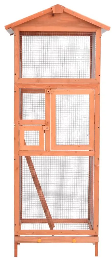 vidaXL Κλουβί Πτηνού 60 x 62 x 166 εκ. από Μασίφ Ξύλο Ελάτης