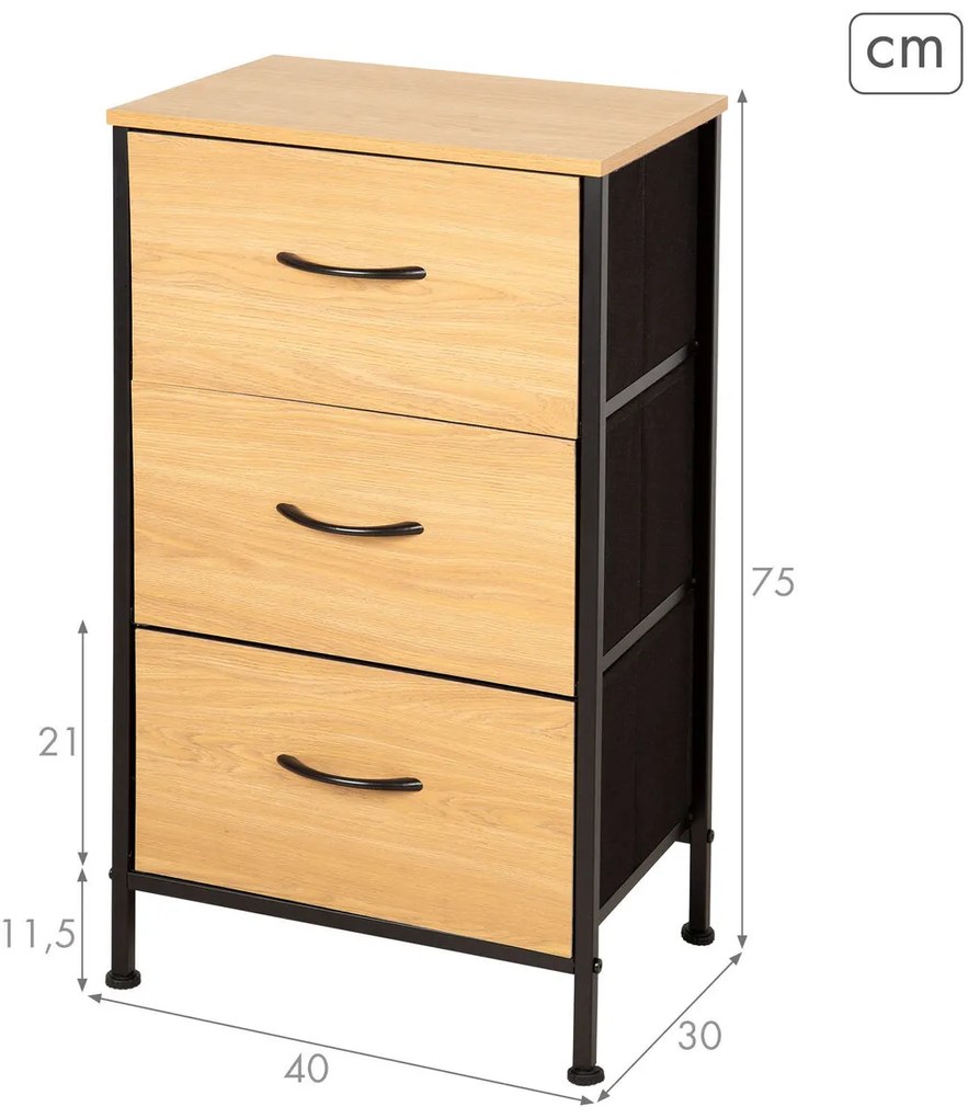 Σιφονιέρα Max Home Μαύρο Σύγχρονη 40 X 75 X 30 CM