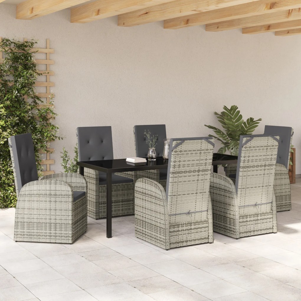 vidaXL Σετ Επίπλων Εξωτερικού Χώρου 7 pcs Γκρι 200 x 80 x 73 εκ