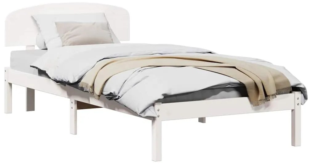 vidaXL Σκελετός Κρεβατιού Λευκό 75 x 190 cm Στερεά ξυλεία πεύκου