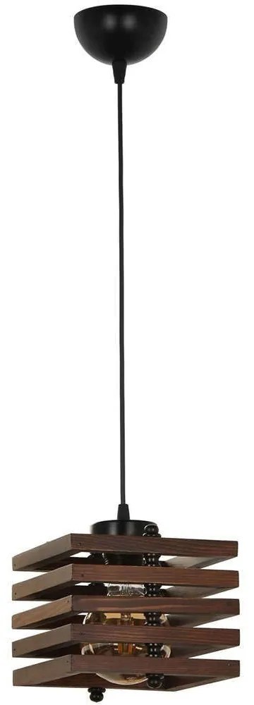 Φωτιστικό Οροφής Cara 534LUN3336 18x70cm 1xE27 40W Walnut-Black Opviq