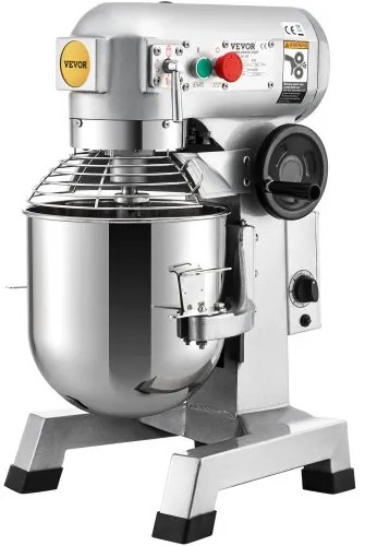 VEVOR Commercial Stand Mixer, 15Qt Stainless Steel Bowl, 850W Heavy Duty Electric Food Mixer with 3 Speeds Adjustable 113/184/341 RPM, Dough Hook Whisk Beater Included, Perfect for Bakery Pizzeria